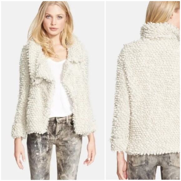 IRO Caty Looped Bouncle knit Jacket in Cream size 36 - Picture 4 of 10